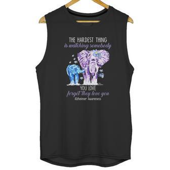 Elephants The Hardest Thing Is Watching Somebody Alzheimer Awareness Shirt Unisex Tank Top | Favorety AU