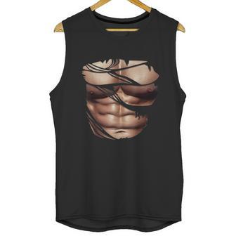 Fake Muscles Ripped Torn Chest Six Pack Abs Fitness Model Unisex Tank Top | Favorety DE