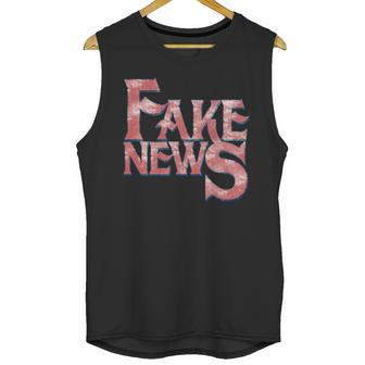 Fake News Distressed Text Unisex Tank Top | Favorety