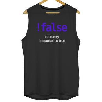 False Javascript Boolean Funny Programming Python Unisex Tank Top | Favorety