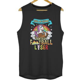 Fantasy Football Loser Last Place Funny Draft Party Unicorn Unisex Tank Top | Favorety AU