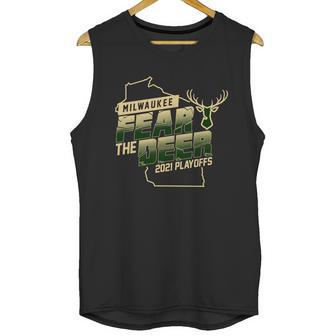 Fear The Deer Milwaukee Basketball 2021 Playoffs Unisex Tank Top | Favorety DE