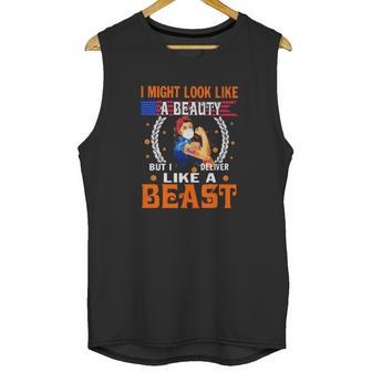 Fedex I Might Look Like A Beauty But I Deliver Like A Beast Coronavirus Shirtc Unisex Tank Top | Favorety CA