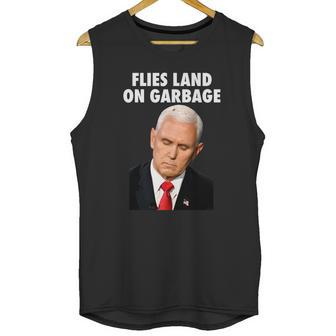 Flies Land On Garbage Mike Pence Debate Fly Unisex Tank Top | Favorety