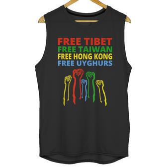 Free Tibet Free Taiwan Free Hong Kong Free Uyghurs Protest Graphic Design Printed Casual Daily Basic Unisex Tank Top | Favorety UK