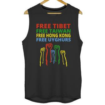 Free Tibet Free Taiwan Free Hong Kong Free Uyghurs Protest Gift Unisex Tank Top | Favorety CA