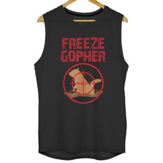 Freeze Gopher Hunting Funny Gopher Hunter Graphic Design Printed Casual Daily Basic Unisex Tank Top | Favorety