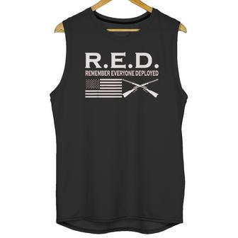 On Fridays We Wear Red Rmember Everyone Deployed Unisex Tank Top | Favorety