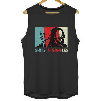 Funny Anti Biden Harris Shits N Giggles Political Gift Graphic Design Printed Casual Daily Basic Unisex Tank Top | Favorety CA