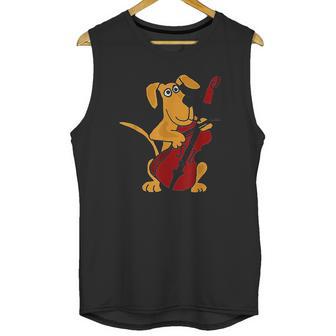 Funny Brown Dog Playing Cello Unisex Tank Top | Favorety CA