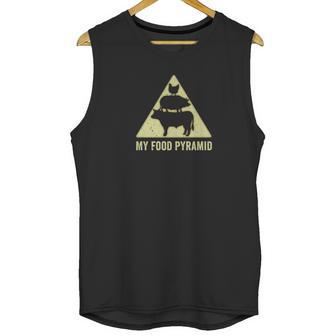 Funny Grilling Barbecue Cooking My Food Pyramid Unisex Tank Top | Favorety UK