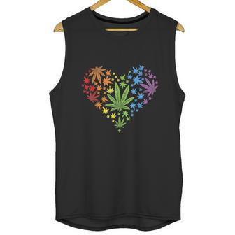 Funny Marijuana Heart Lgbt Gay Pride Month Graphic Design Printed Casual Daily Basic Unisex Tank Top | Favorety UK