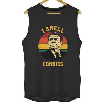 Funny Ronald Reagan I Smell Commies Political Humor Unisex Tank Top | Favorety