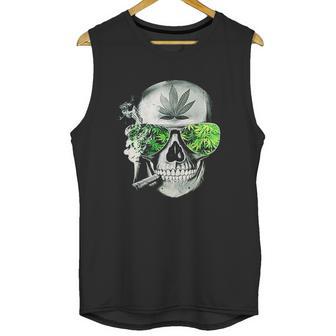 Funny Style Cannabis Marijuana Skull Mens Unisex Tank Top | Favorety CA