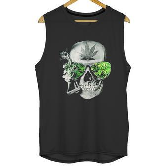 Funny Style Weed Cannabis Marijuana Smoking Skull Unisex Tank Top | Favorety DE