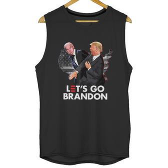 Funny Trump Slap Biden Go Lets Anti Democrat Graphic Design Printed Casual Daily Basic Unisex Tank Top | Favorety DE