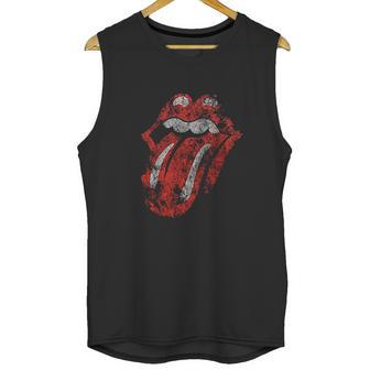 Girls Rolling Stones Distressed Tongue Unisex Tank Top | Favorety UK