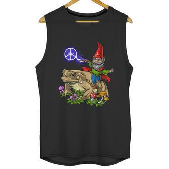 Gnome Riding Frog Hippie Peace Fantasy Psychedelic Forest Unisex Tank Top | Favorety DE