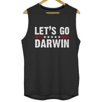 Lets Go Darwin Vintage Logo Unisex Tank Top | Favorety