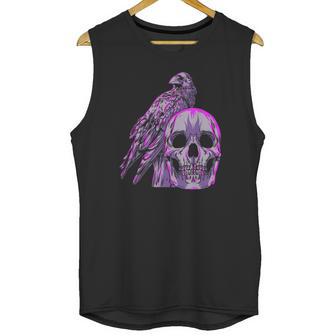 Goth Pastel Skull Crow Bird Skeleton Head Raven Gothic Lover Unisex Tank Top | Favorety AU