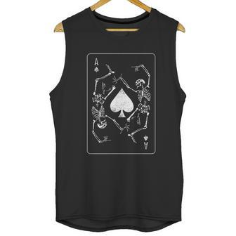 Goth Punk Ace Of Spades Card Shark Gambler Skeleton Unisex Tank Top | Favorety