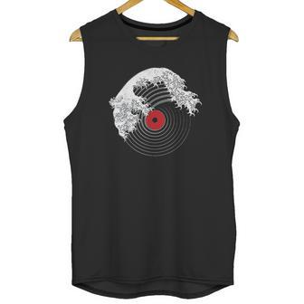 Great Wave Of Music Dj Vinyl Record Turntable Kanagawa Unisex Tank Top | Favorety