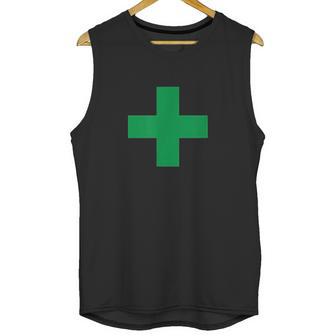 Green Medical Marijuana Cross Symbol Cannabis Medicine Unisex Tank Top | Favorety CA