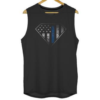 Grunt Style Blue Line Crest Unisex Tank Top | Favorety AU