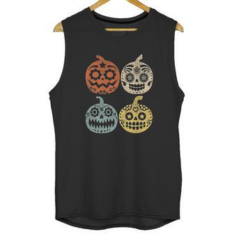 Halloween El Dia De Los Muertos Dead Day Pumpkin Vintage Unisex Tank Top | Favorety