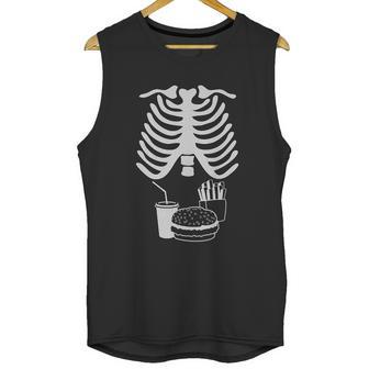 Halloween Rib Cage Skeleton Junk Food Belly Xray Unisex Tank Top | Favorety