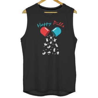 Happy Pill Bunny Funny Easter Silhouette Rabbits Unisex Tank Top | Favorety DE