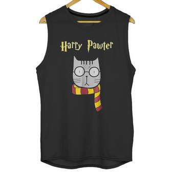 Harry Pawter Funny Magic Cat With Glasses Gift Unisex Tank Top | Favorety AU