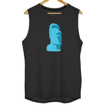 Hawaiian Luau Blue Moai Easter Island Tiki Unisex Tank Top | Favorety UK