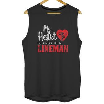 My Heart Belongs To A Electric Cable Lineman Unisex Tank Top | Favorety UK