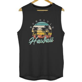 Honolulu Hawaii Aloha Hula Retro Vintage Sunset Summer Beach Unisex Tank Top | Favorety AU