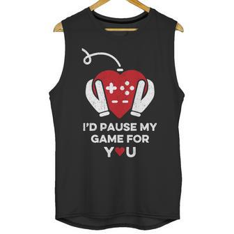 Id Pause My Game For You Valentines Day Controller Unisex Tank Top | Favorety UK