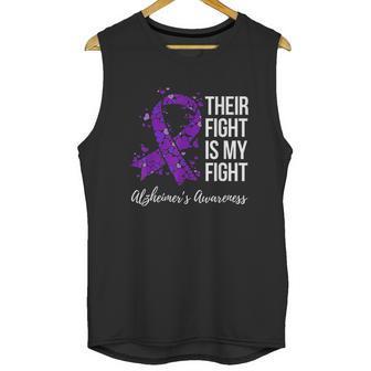 Their Fight Is My Fight Purple Ribbon Alzheimer Unisex Tank Top | Favorety UK