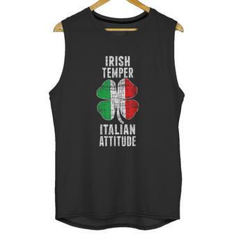 Irish Temper Italian Attitude St Patricks Shamrock Unisex Tank Top | Favorety DE