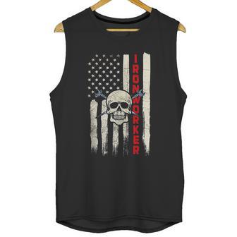 Ironworker Union Gift Design On Back Unisex Tank Top | Favorety UK