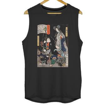 Japanese Retro Art Ninja Saving The Maiden Samurai Warrior Unisex Tank Top | Favorety CA