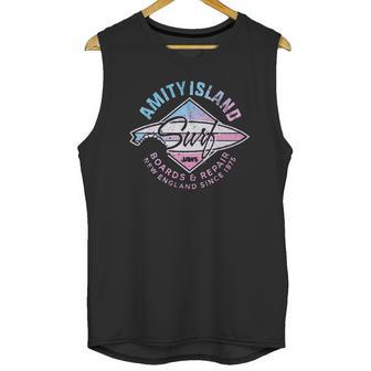 Jaws Amity Island Surf Purple Heather Unisex Tank Top | Favorety CA