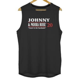 Jonny And Moira Rose 2020 Tweet Us On Facebook Unisex Tank Top | Favorety CA