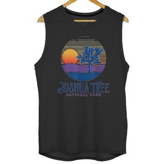 Joshua Tree National Park Vintage Artistic Sunset Mountains Unisex Tank Top | Favorety UK