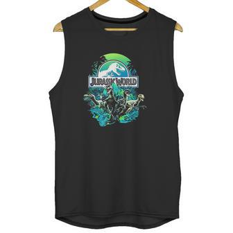 Jurassic World Blue Green Jungle Velociraptor Attack Unisex Tank Top | Favorety AU