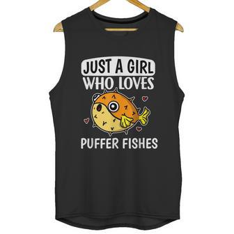 Just A Girl Who Loves Puffer Fishes Cute Puffer Fish Costume Graphic Design Printed Casual Daily Basic Unisex Tank Top | Favorety DE