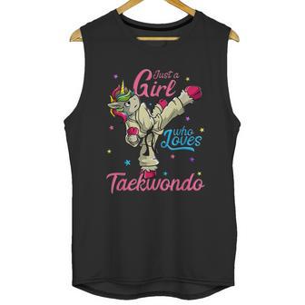 Just A Girl Who Loves Taekwondo Unicorn Tae Kwon Do Gift Graphic Design Printed Casual Daily Basic Unisex Tank Top | Favorety AU