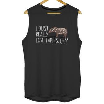 Just Really Love Baby Tapirs Ok Adorable Cartoon Tapir Graphic Design Printed Casual Daily Basic Unisex Tank Top | Favorety UK