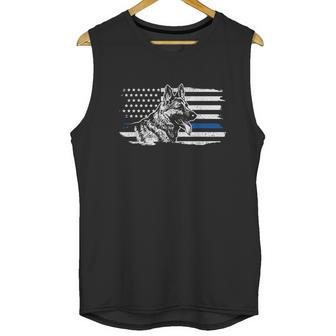 K9 Unit German Shepherd Dog Thin Blue Line Patriotic Police Graphic Design Printed Casual Daily Basic Unisex Tank Top | Favorety DE