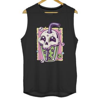 Kawaii Pastel Goth Creepy Skull Boba Bubble Tea Vaporwave Unisex Tank Top | Favorety CA