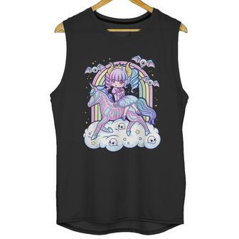 Kawaii Pastel Goth Cute Creepy Sugar Skull Unicorn Unisex Tank Top | Favorety DE